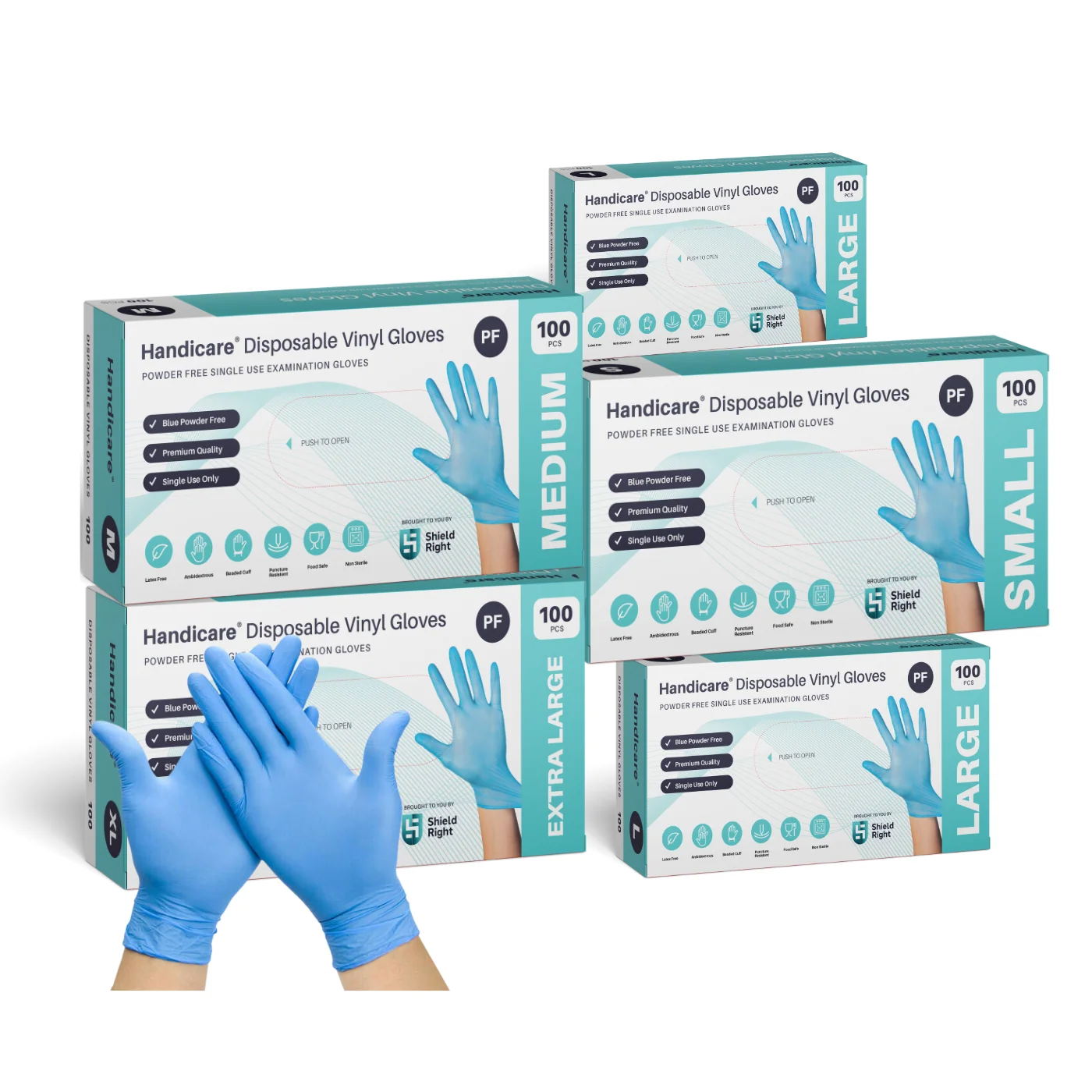 Shield Right Vinyl Blue Powder Free - X-Large