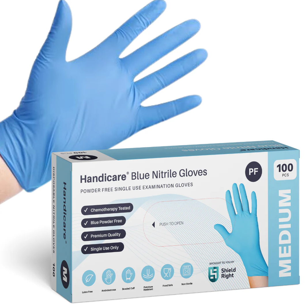 Shield Right Blue Nitrile Powder Free - Medium