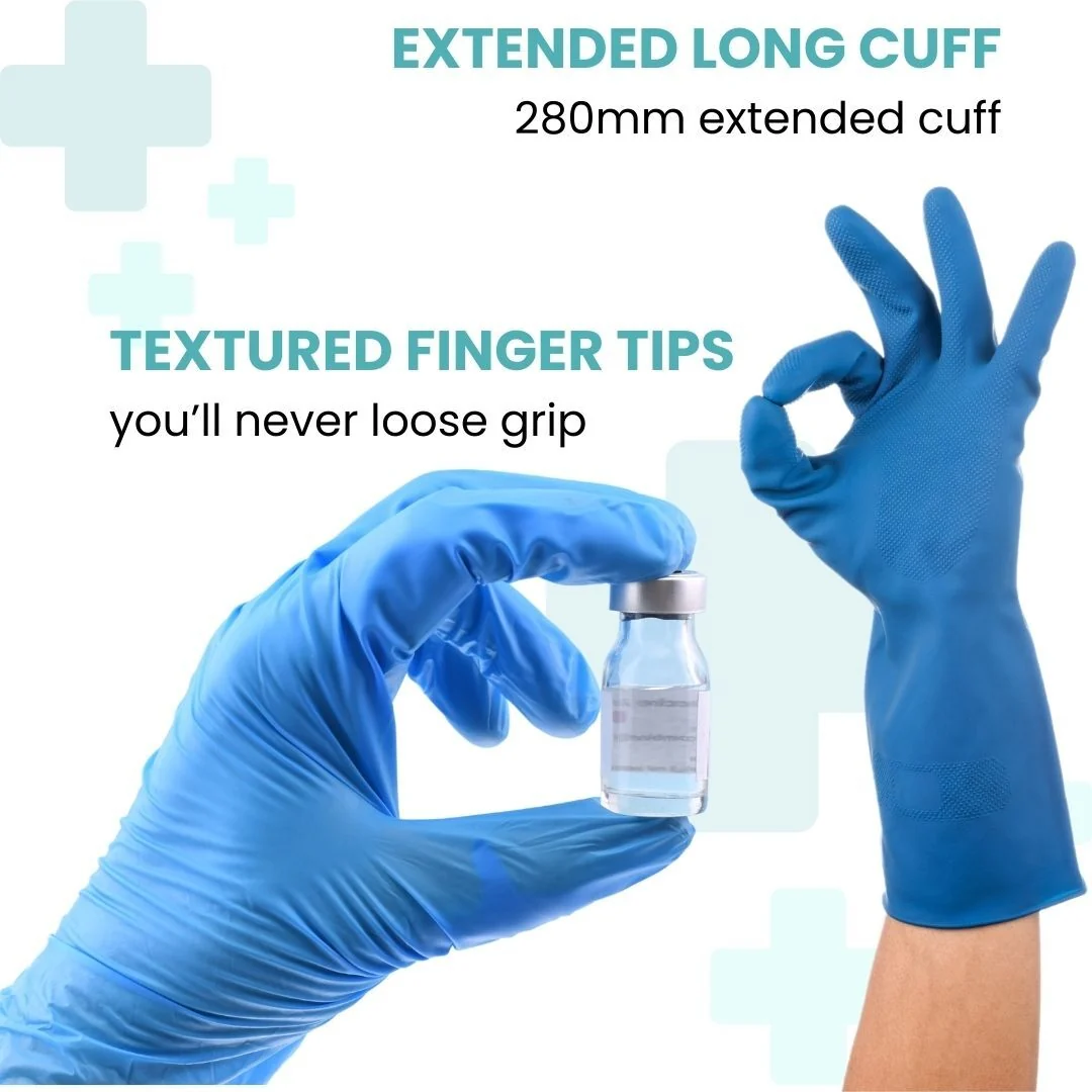 Shield Right Blue Nitrile Long Cuff Powder Free - X-Large