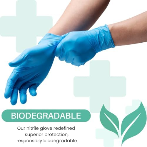 Shield Right Biodegradable Blue Nitrile Gloves