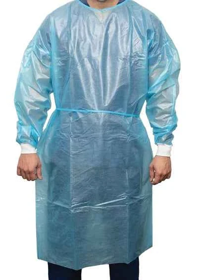 Isolation Gown 45gsm PP/PE, Blue, Level 3