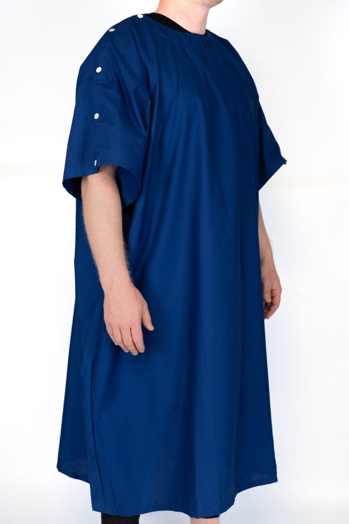 Navy Short Sleeve Patient Gown, Oversize