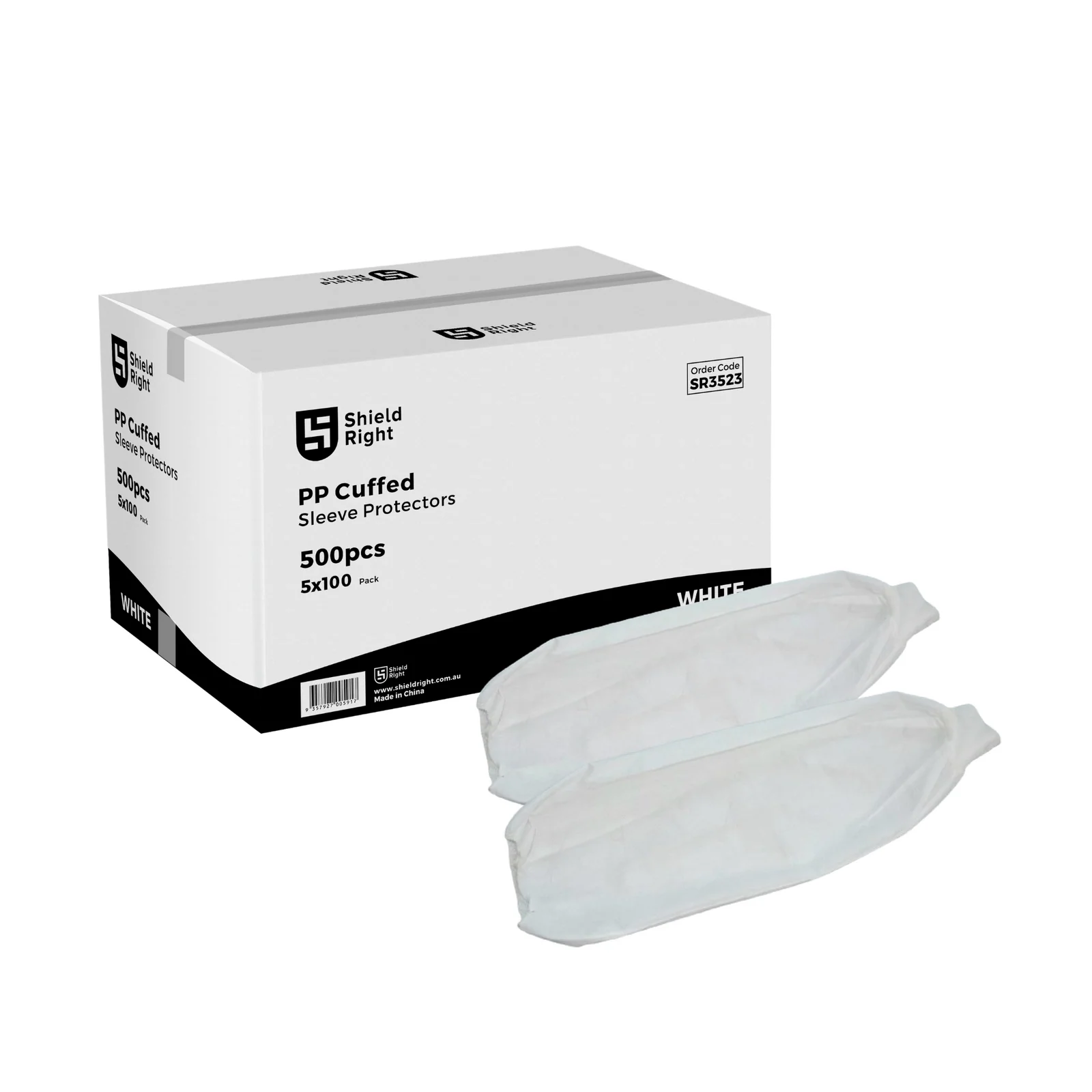 PP Cuffed Sleeve Covers White