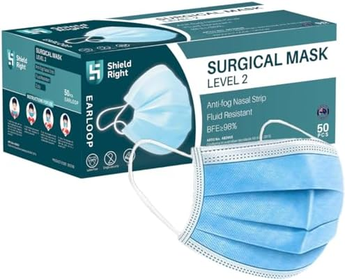 Level 2 Shield Right Surgical Face 3ply Mask Anti-fog Nasal Strip (50)
