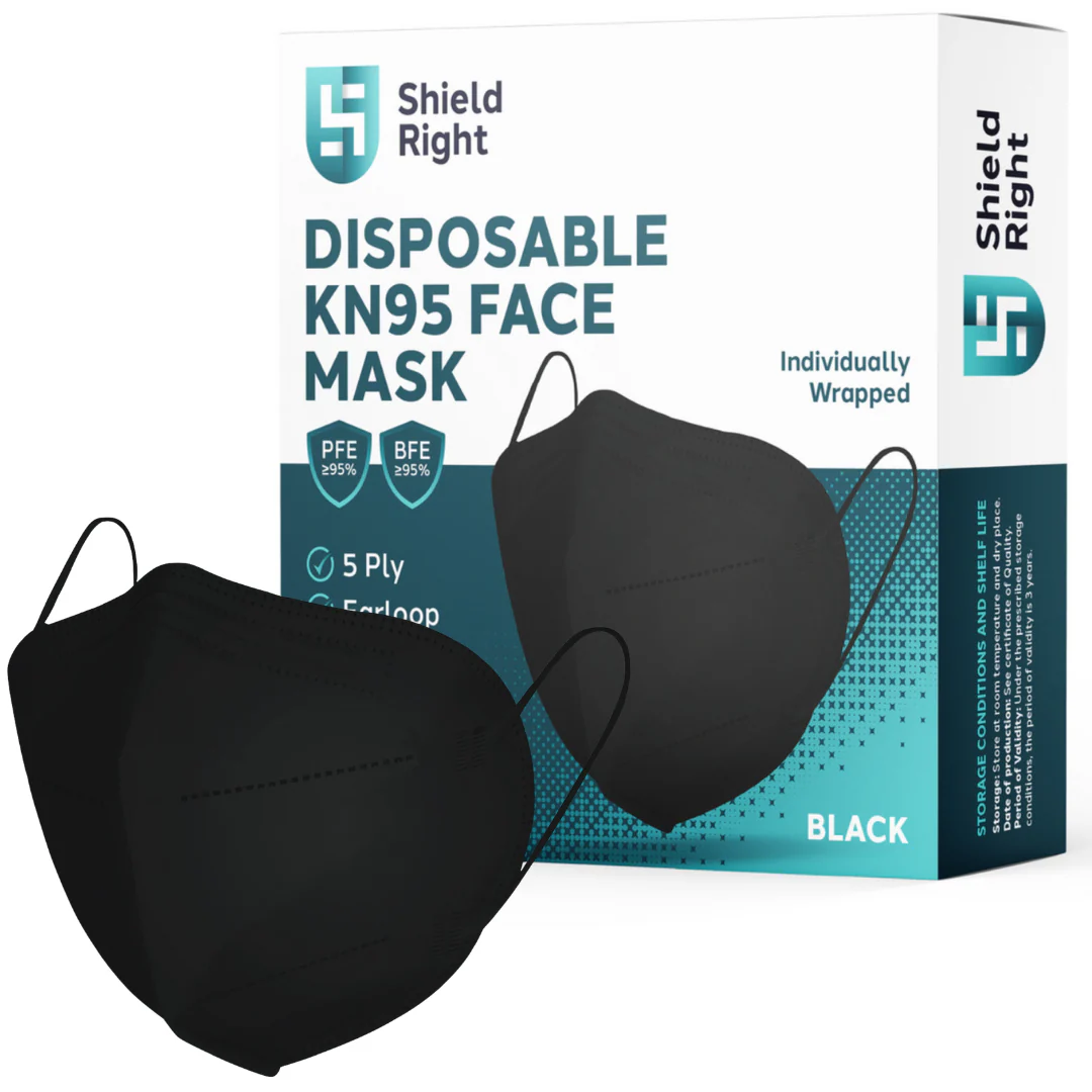 Shield Right Disposable KN95 Mask, Black