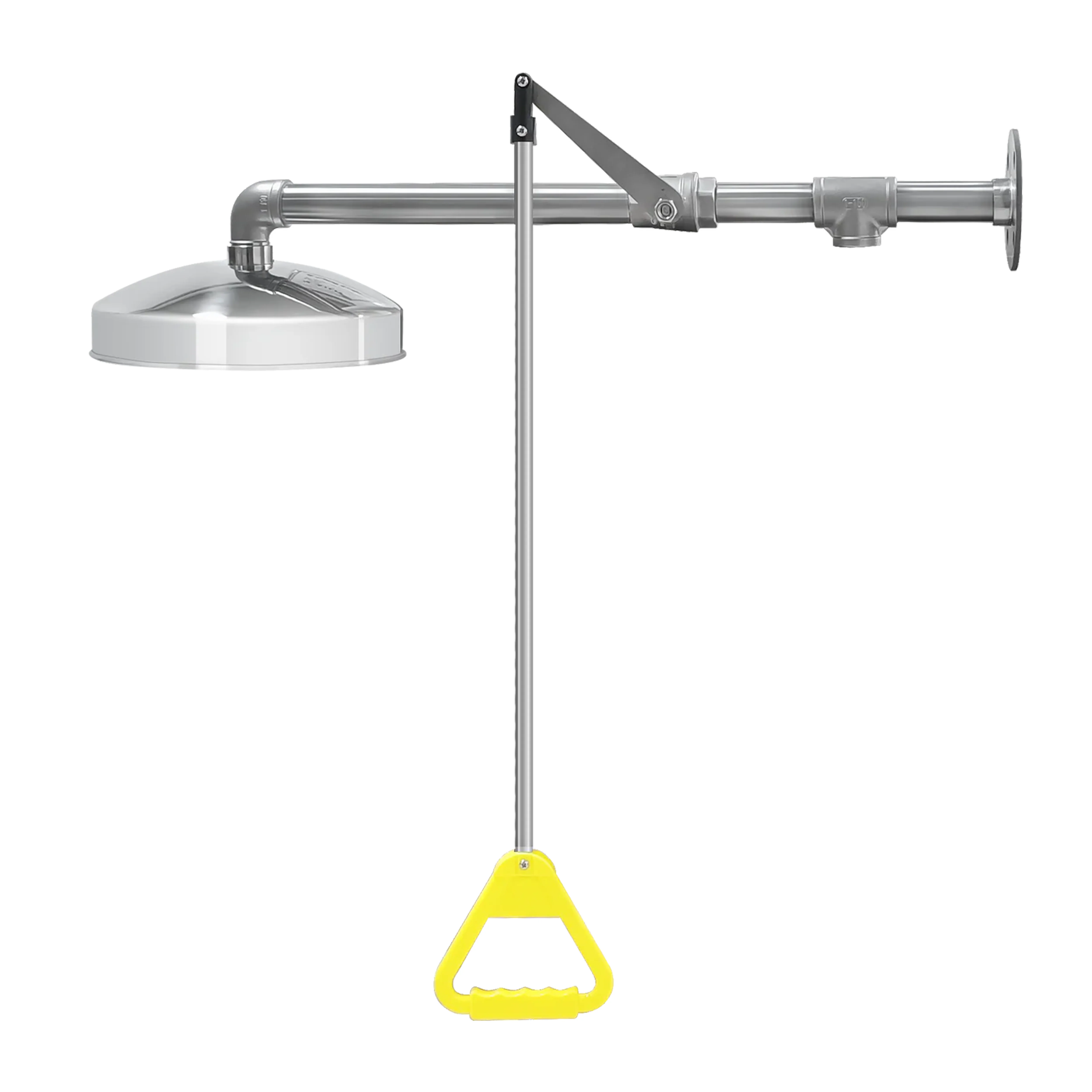 Emergency Stainless Steel Wall-Mounted Shower with Pull Rod