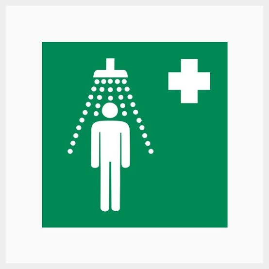 Emergency Safety Shower Icon - Alert Sign W225mm x H300mm