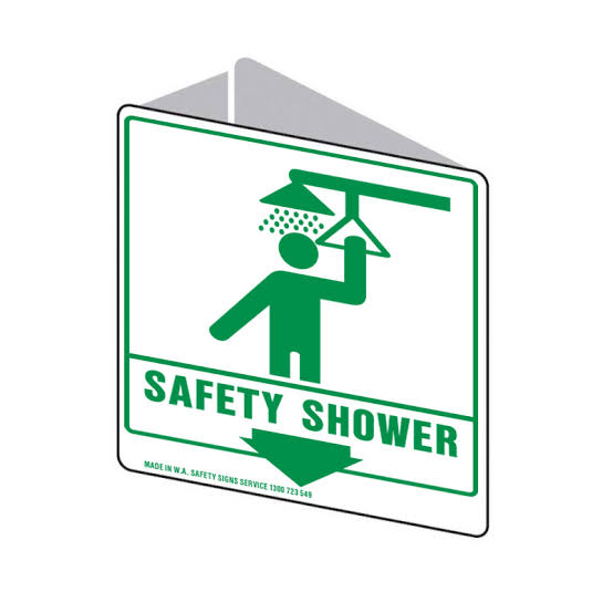 3D Safety Shower Sign